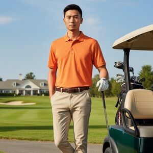 Peter Millar Summer Comfort Performance Polo Shirt Orange Size-XL GUC